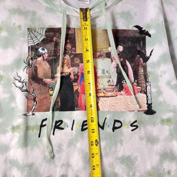 Friends TV Show Halloween Tie Dye Hoodie Sweatshirt Large Green White - Picture 6 of 8